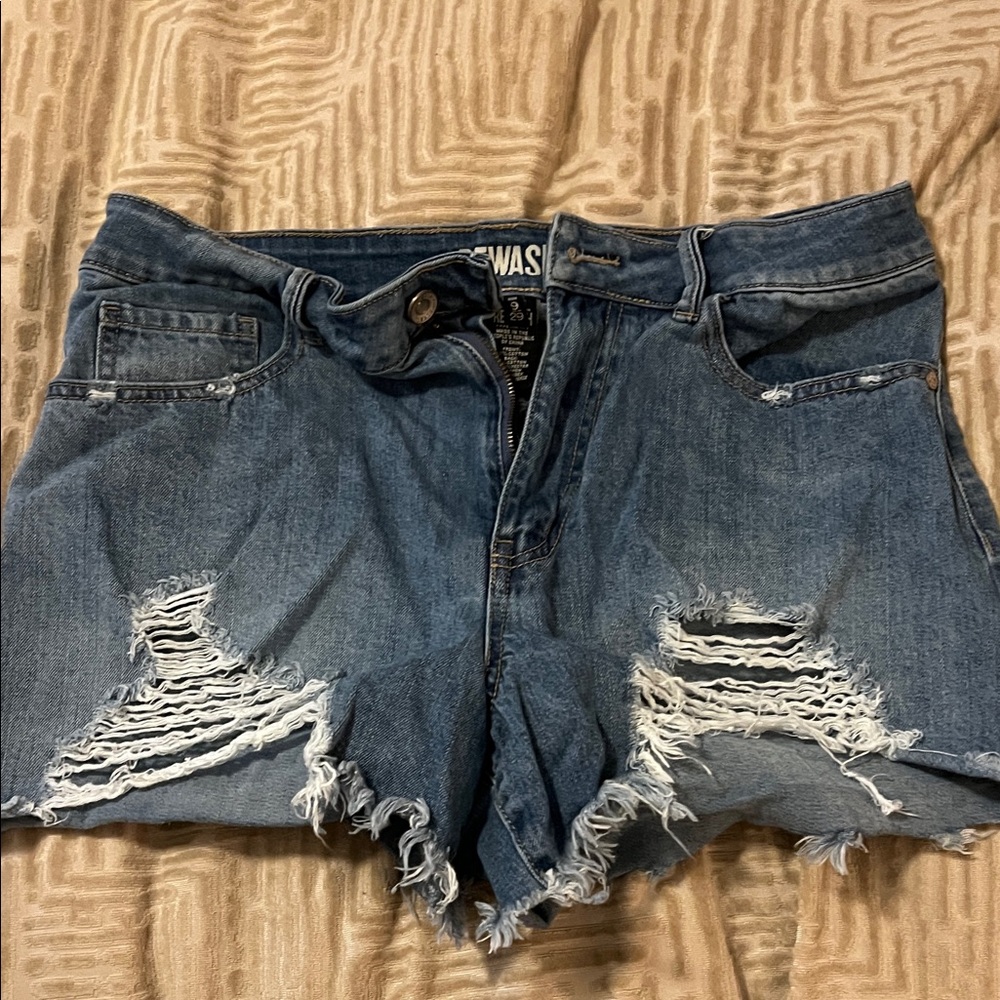 Rewash Blue Distressed Jean Shorts size 9/29 #572